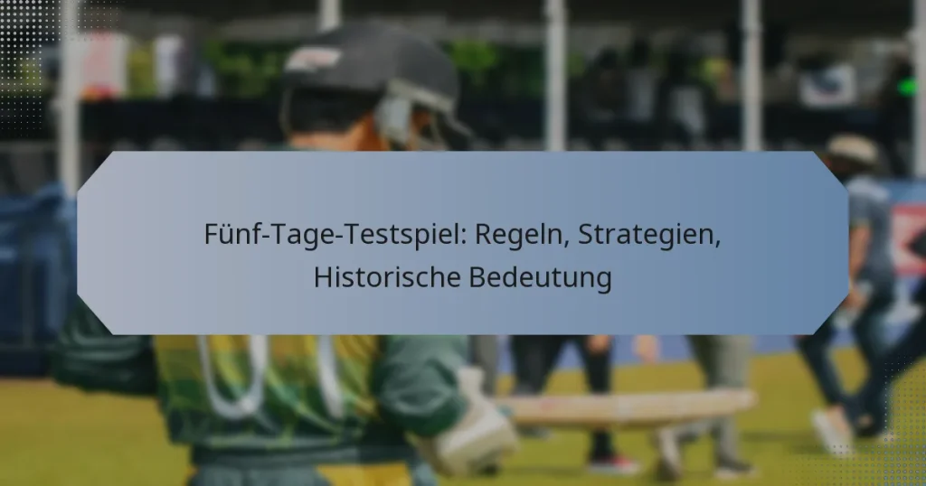 Fünf-Tage-Testspiel: Regeln, Strategien, Historische Bedeutung
