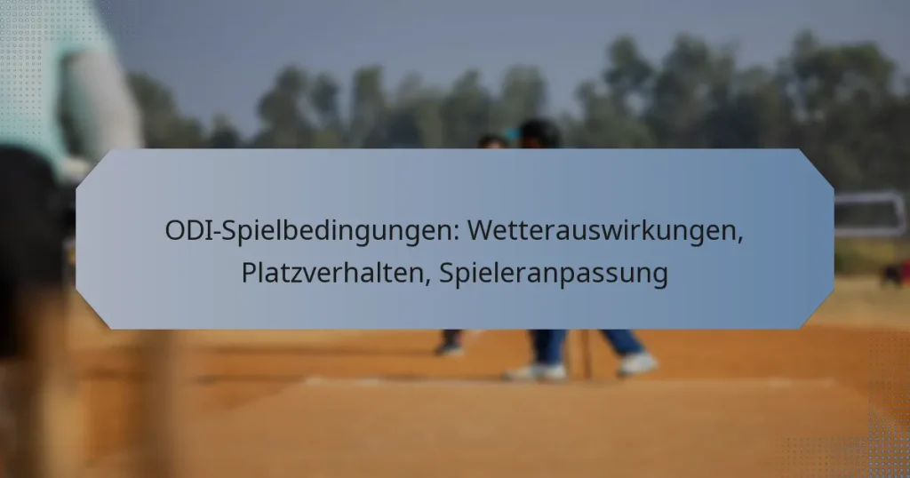 ODI-Spielbedingungen: Wetterauswirkungen, Platzverhalten, Spieleranpassung