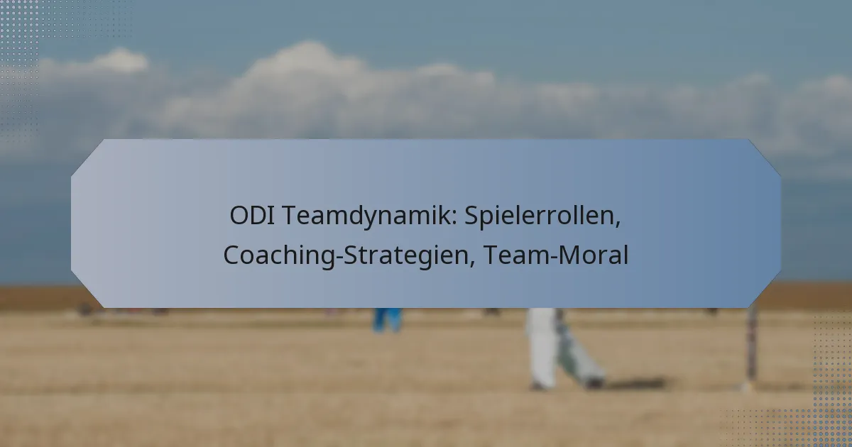 ODI Teamdynamik: Spielerrollen, Coaching-Strategien, Team-Moral