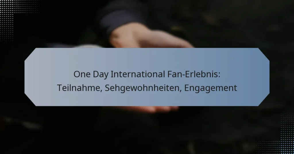 One Day International Fan-Erlebnis: Teilnahme, Sehgewohnheiten, Engagement