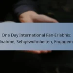 One Day International Fan-Erlebnis: Teilnahme, Sehgewohnheiten, Engagement