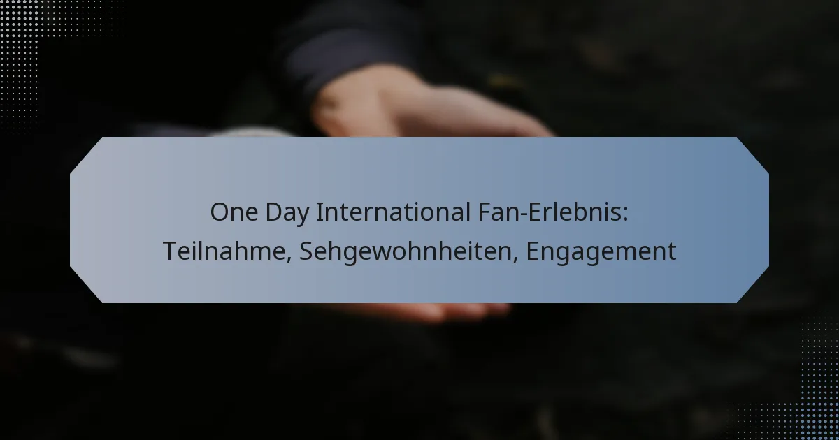 One Day International Fan-Erlebnis: Teilnahme, Sehgewohnheiten, Engagement