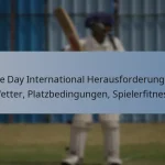 One Day International Herausforderungen: Wetter, Platzbedingungen, Spielerfitness