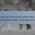 One Day International: Spielerrollen, Schlagreihenfolgen, Bowlingwechsel
