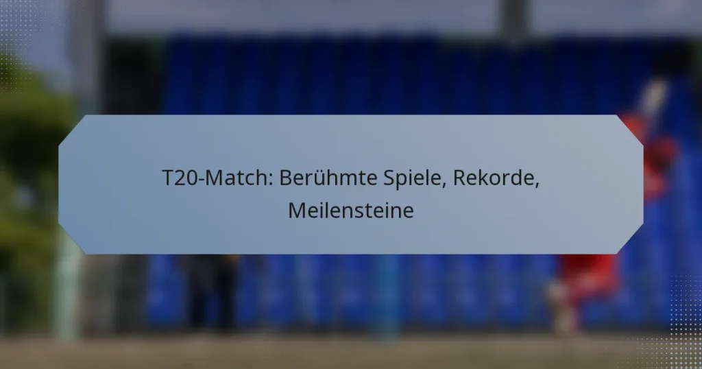 T20-Match: Berühmte Spiele, Rekorde, Meilensteine