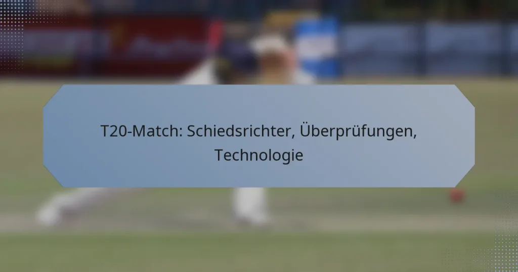 T20-Match: Schiedsrichter, Überprüfungen, Technologie