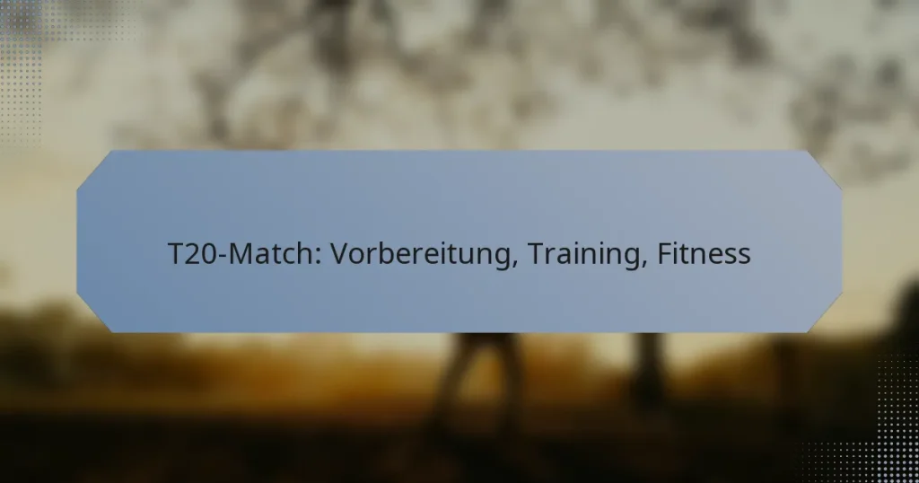 T20-Match: Vorbereitung, Training, Fitness