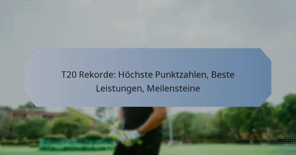 T20 Rekorde: Höchste Punktzahlen, Beste Leistungen, Meilensteine