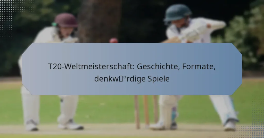 T20-Weltmeisterschaft: Geschichte, Formate, denkwürdige Spiele