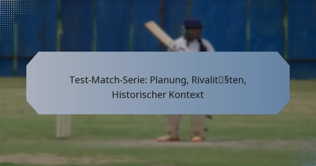 Test-Match-Serie: Planung, Rivalitäten, Historischer Kontext