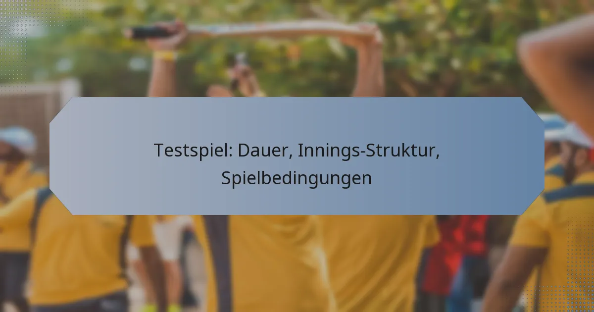 Testspiel: Dauer, Innings-Struktur, Spielbedingungen