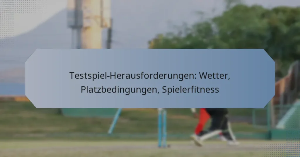 Testspiel-Herausforderungen: Wetter, Platzbedingungen, Spielerfitness