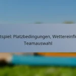 Testspiel: Platzbedingungen, Wettereinfluss, Teamauswahl