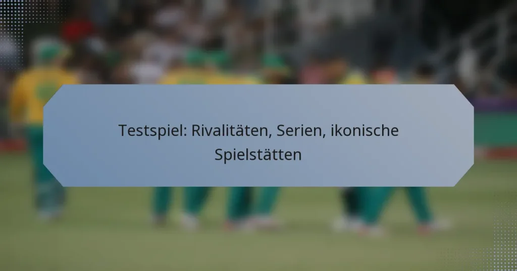 Testspiel: Rivalitäten, Serien, ikonische Spielstätten
