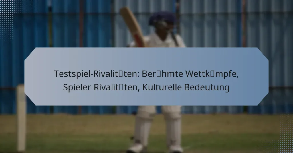 Testspiel-Rivalitäten: Berühmte Wettkämpfe, Spieler-Rivalitäten, Kulturelle Bedeutung