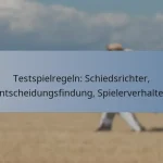Testspielregeln: Schiedsrichter, Entscheidungsfindung, Spielerverhalten