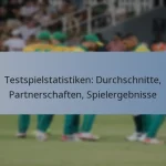 Testspielstatistiken: Durchschnitte, Partnerschaften, Spielergebnisse