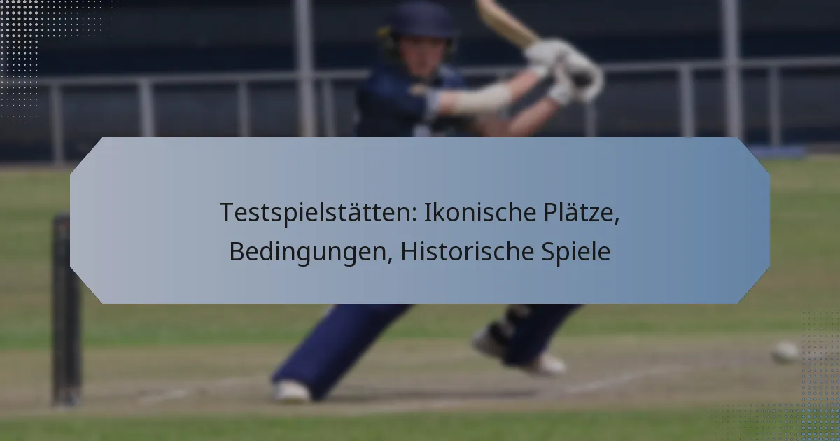 Testspielstätten: Ikonische Plätze, Bedingungen, Historische Spiele