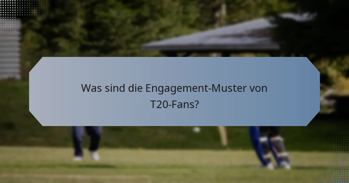 Was sind die Engagement-Muster von T20-Fans?