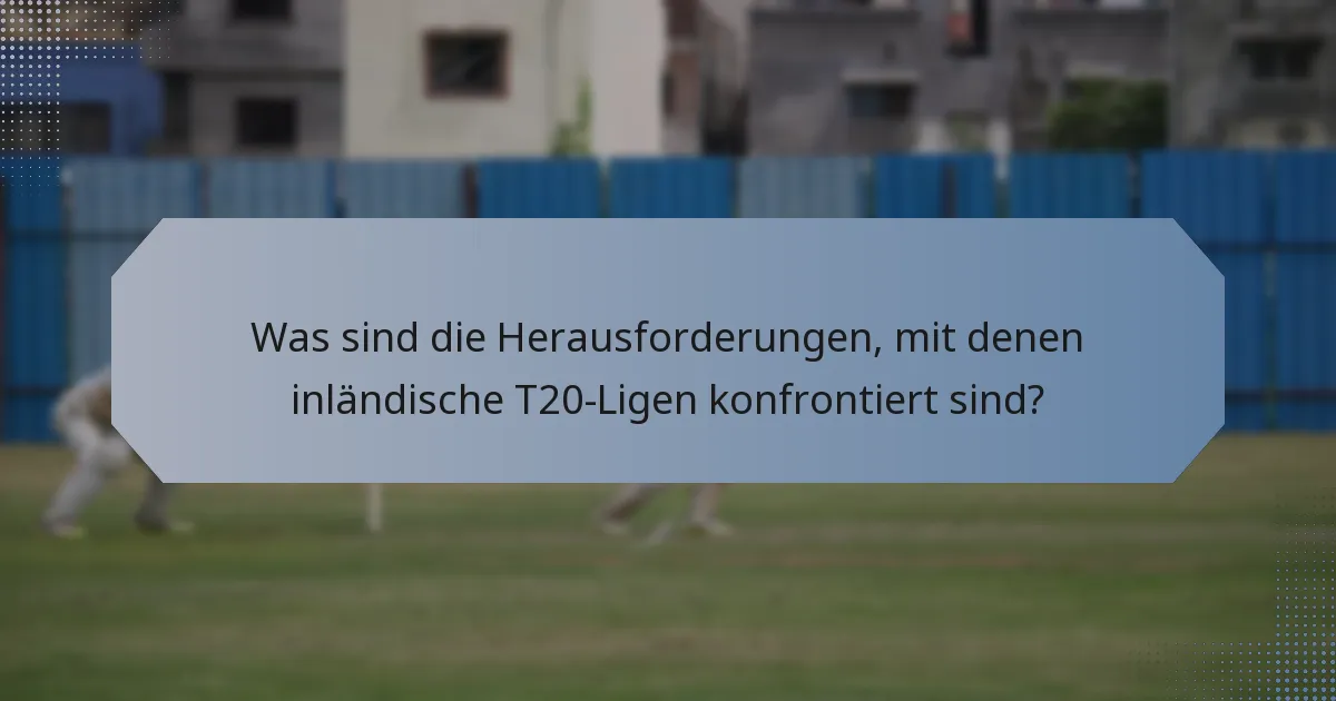 Was sind die Herausforderungen, mit denen inländische T20-Ligen konfrontiert sind?