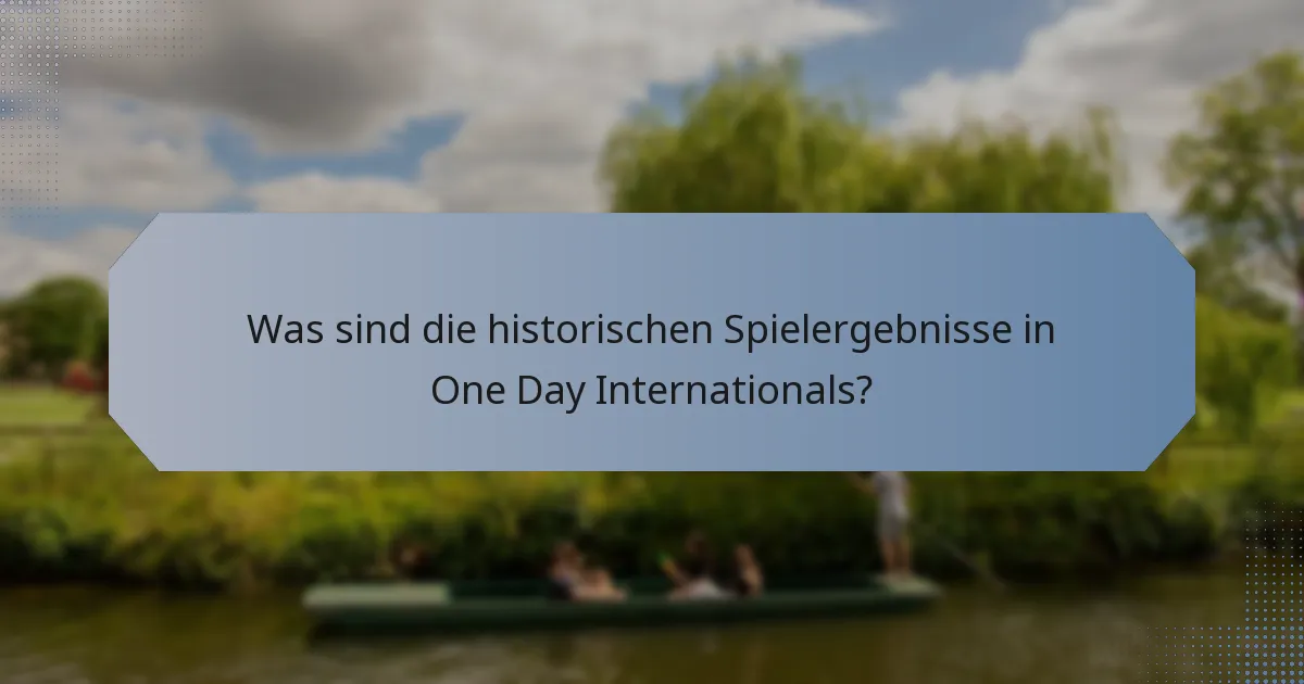 Was sind die historischen Spielergebnisse in One Day Internationals?