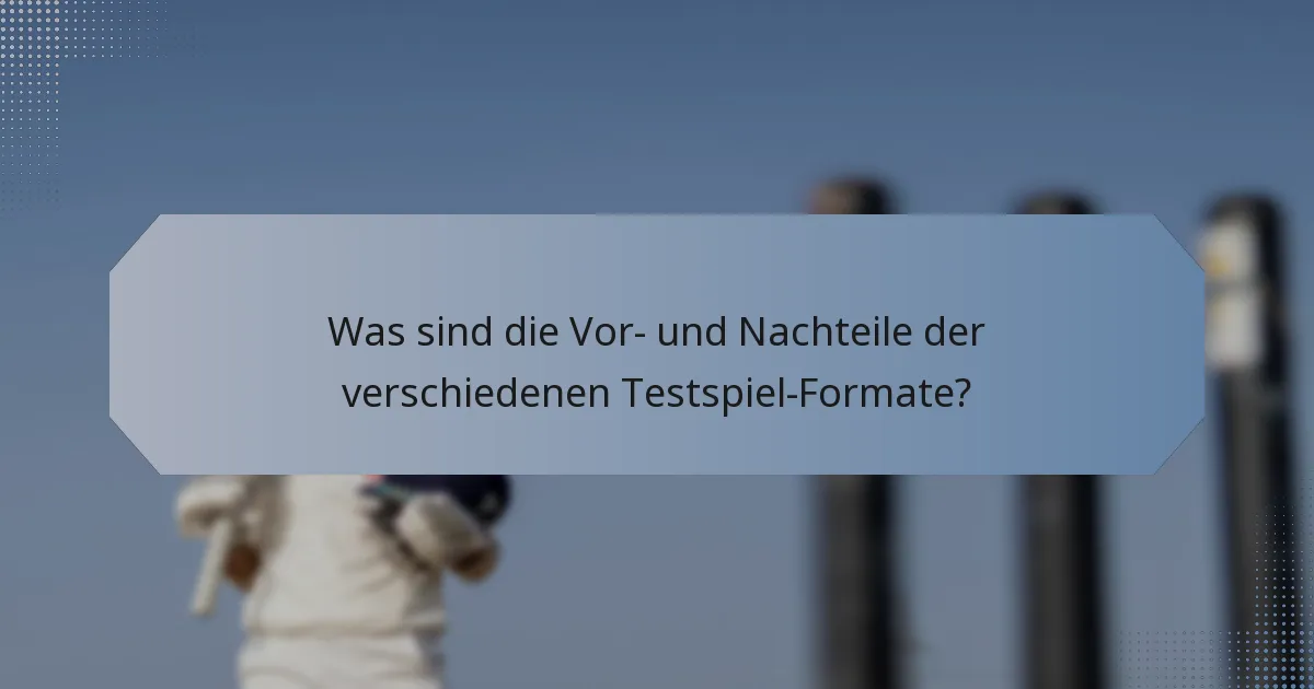 Was sind die Vor- und Nachteile der verschiedenen Testspiel-Formate?