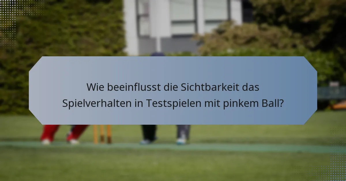Wie beeinflusst die Sichtbarkeit das Spielverhalten in Testspielen mit pinkem Ball?