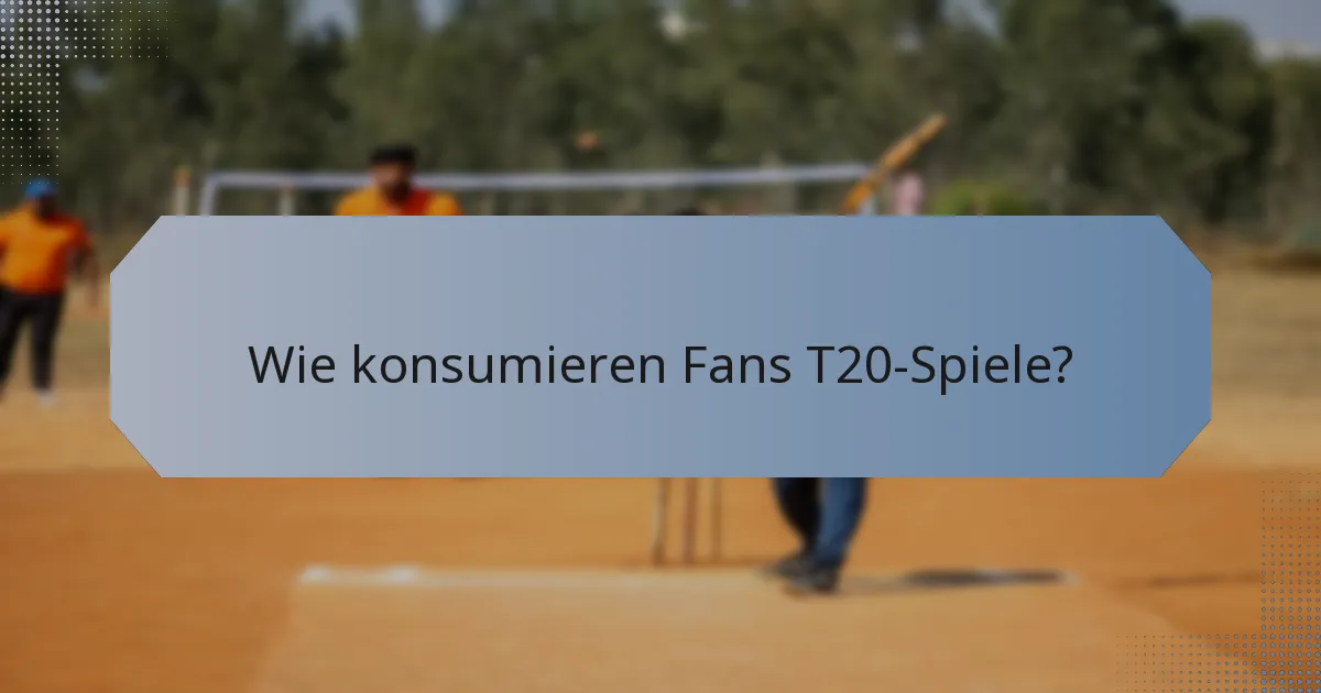 Wie konsumieren Fans T20-Spiele?