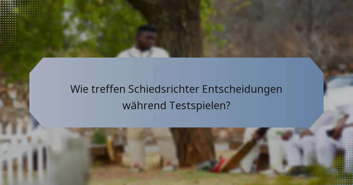 Wie treffen Schiedsrichter Entscheidungen während Testspielen?