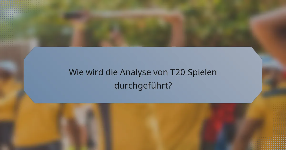 Wie wird die Analyse von T20-Spielen durchgeführt?